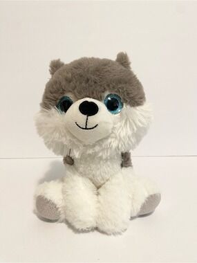 Walmart Wolf Husky Dog Plush Kid Connection Stuffed Animal Big Eyes Lovey 8”